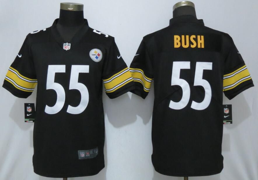 Men Pittsburgh Steelers 55 Bush Black Nike Vapor Untouchable Player NFL Jerseys